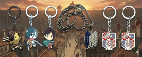 مجموعة ميداليات Attack on Titan المعدنية (Metal Ke...