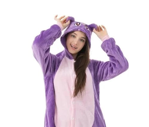 أفرول بيجاما القطة لونا سيلور مون الكيغورومي (Sailor Moon: Luna the Cat Kigurumi Onesie Pajamas) - خامة فلانيل مخملية دافئة بإغلاق...
