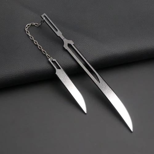 مجسم وميدالية سيفي زانغتسو المزدوجين لإيتشيغو (Bleach: Ichigo Dual Zangetsu Blades Metal Keychain) - إصدار الشفرتين وسلسلة الربط ا...
