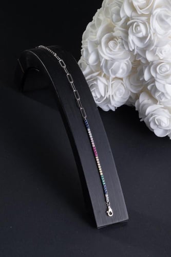 اسورة فضة عيار S925 (فصوص زيركون بلون مميز)