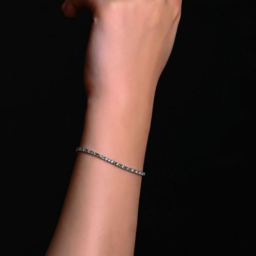 اسورة فضة عيار S925 (فصوص زيركون ابيض مع ذهبي)