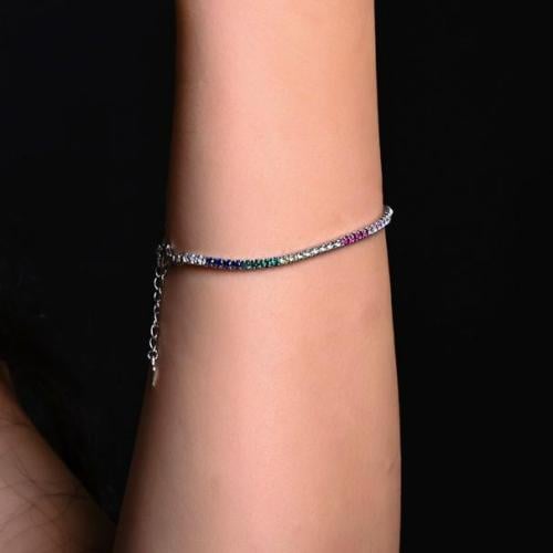 اسورة فضة عيار S925 (فصوص زيركون بلون مميز)