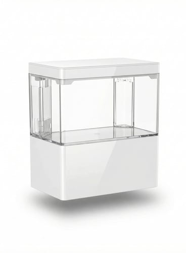 حوض أسماك مكتبي بتصميم عصري مع نظام فلترة وإضاءة