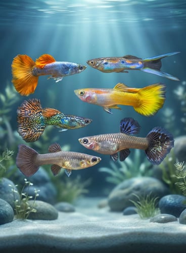 سمكة جوبي مستورد Guppy Mixed