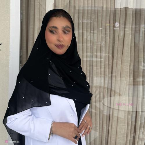 طرحة اللؤلؤ اسود Pearl