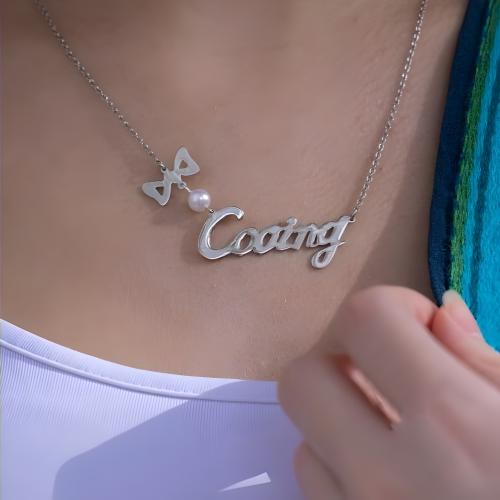 A necklace with an elegant design plated with 925 sterling silver