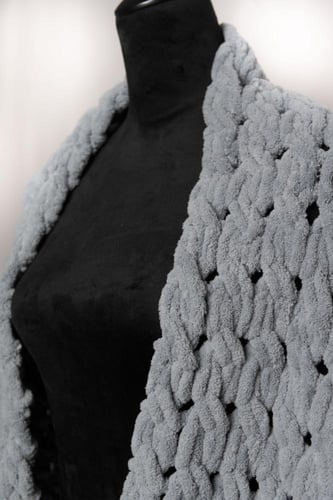 شال رمادي نسائي-رجالي