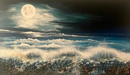 لوحة امواج الليل