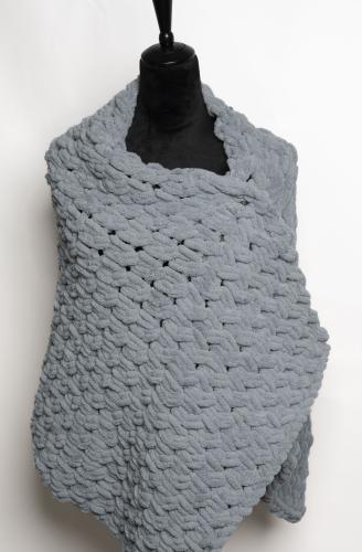 شال رمادي نسائي-رجالي