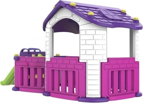 بيت كوري للاطفال مع حوش وزحليقة وطاولة