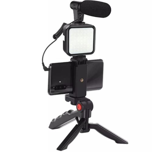 استاند AY-49 حامل للموبايل مع ميكروفون ومصباح اضاء...