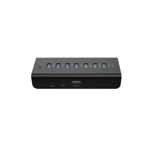 أوكي محول نقل بيانات 4 مخارج و 3 مخارج شحن - أسود