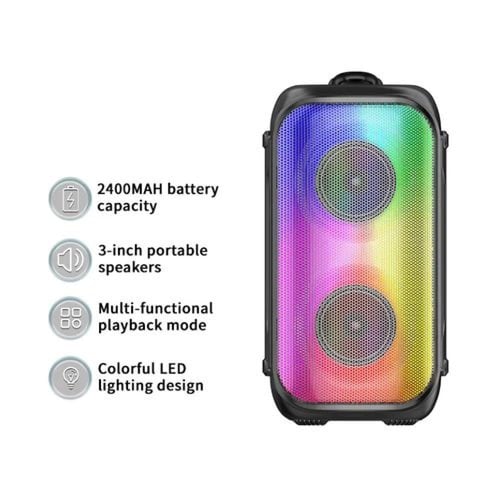 مكبر صوت كبير X-SCOOT - XS-605 بقوة 20 واط وأضواء...