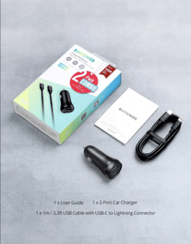 راف باور بورت يو اس بي شاحن سيارة كومبو‎-‎2