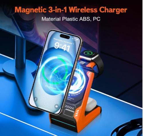 قاعدة شحن لاسلكية 3 في 1، قاعدة شحن مغناطيسية من م...