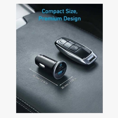 شاحن سيارة انكر بقوة 52.5 واط بمنفذ تايب سي ومنفذ...