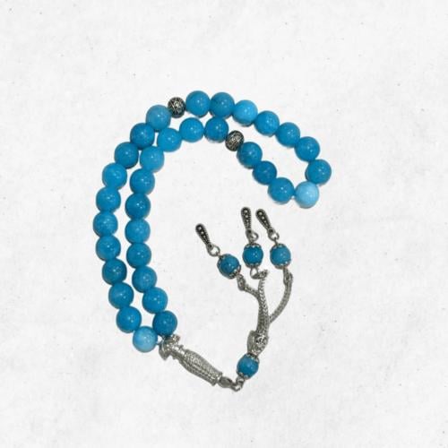 سبحة عقيق أزرق تموج البحر