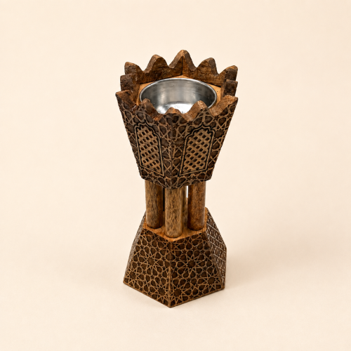 مبخرة خشبية تراثية عمودية | Traditional Vertical Wooden Incense Burner