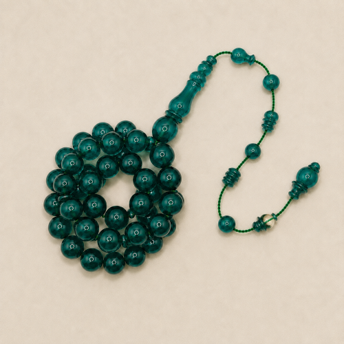 سبحة فاتوران فيروزي شفاف | Transparent Turquoise Faturan Misbaha