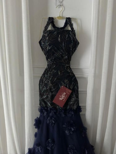 فستان سهره كحلي مورد