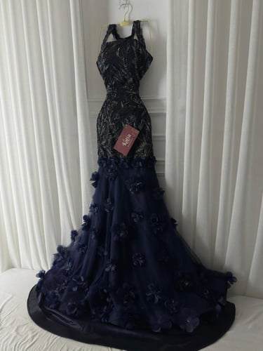 فستان سهره كحلي مورد