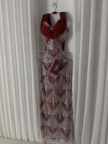 فستان سهره برتقالي أريج