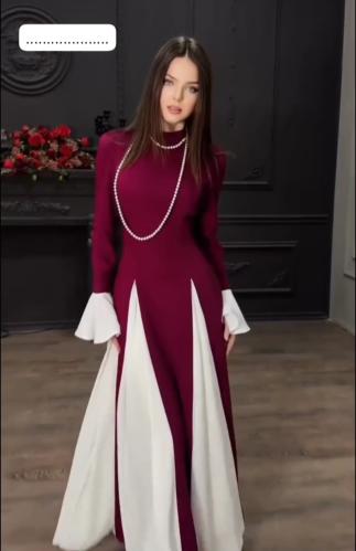 فستان ناعم للعيد راقي لونين