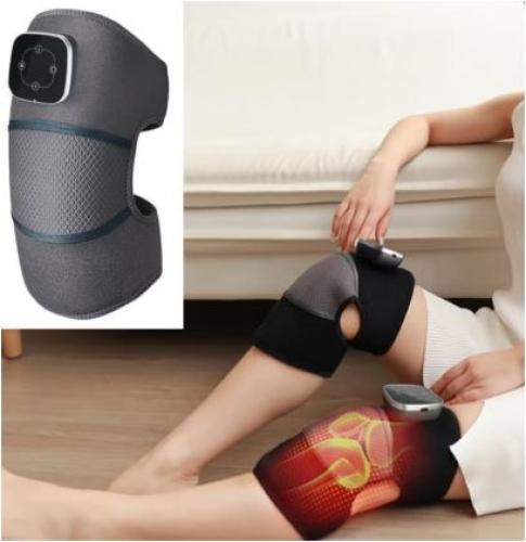 Heated Knee Massager, Knee Brace Support with Heating and Vibration for Warm Joint and Pain Relief, Cordless 3 in 1 Electric Massa...