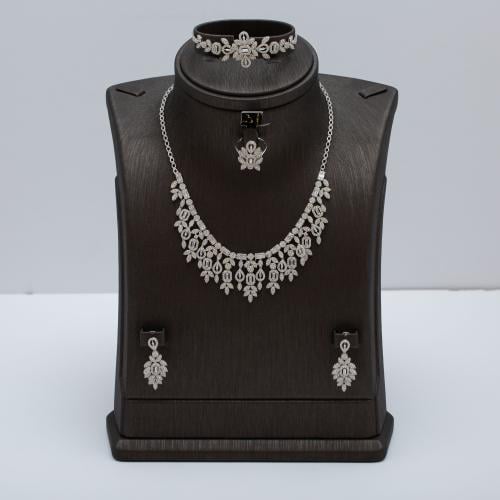 طقم شبكة فخم ذهب أبيض