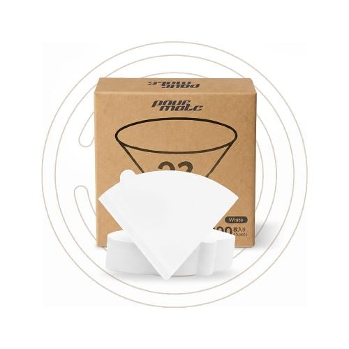 PourMate - فلتر V60 مخروطي 02 - 100 حبة