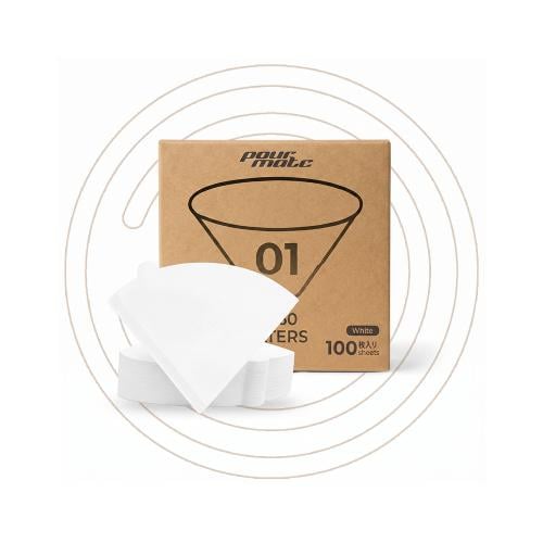PourMate - فلتر V60 مخروطي 01 - 100 حبة