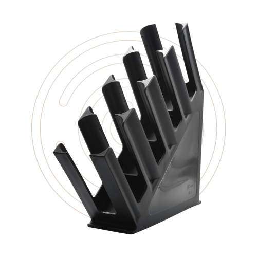 استاند أكواب مائل 4 خانات بلاستيك أسود