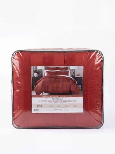 بيني داماسك | طقم لحاف قطن 100% مزدوج 6 قطع