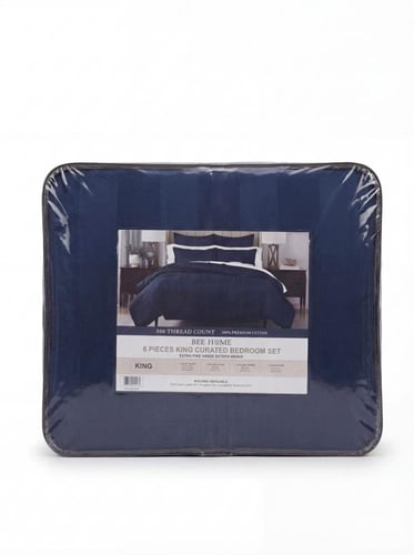 بيني داماسك | طقم لحاف قطن 100% مزدوج 6 قطع