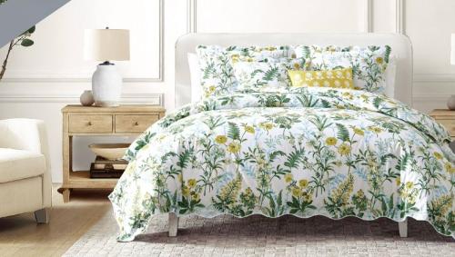 أديكو أصفر | طقم لحاف قطن 100% مفرد و نص 8 قطع