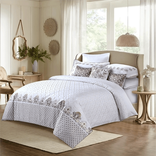 فيلورا | طقم لحاف قطن 100% مزدوج 11 قطع