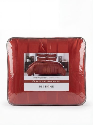 بيني داماسك | طقم لحاف قطن 100% مزدوج 6 قطع