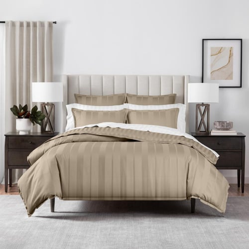 بيني داماسك | طقم لحاف قطن 100% مزدوج 6 قطع