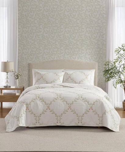 فلورال بينك | غطاء سرير قطن 100% مزدوج 3 قطع