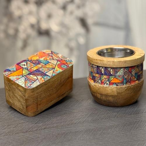 مبخرة مع صندوق صغير ديكور خزفي