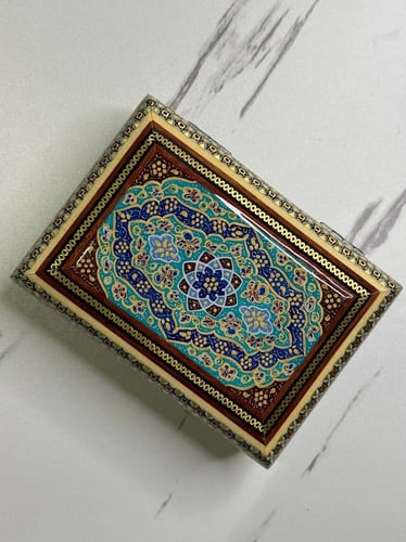 صندوق فل ختم نحاس وعاج