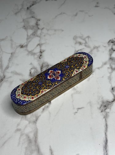 صندوق ايراني عاج ونحاس