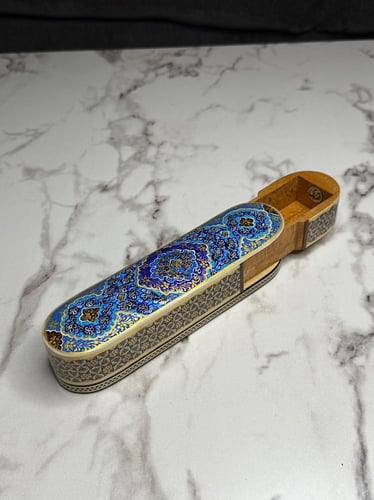 صندوق ايراني عاج ونحاس