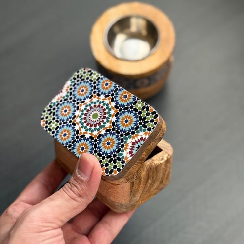 مبخرة مع صندوق صغير ديكور خزفي