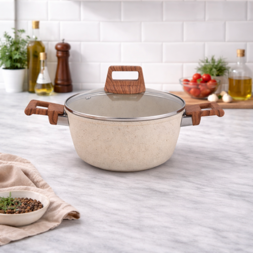 قدر المنيوم جرانيت مسطح 18سم