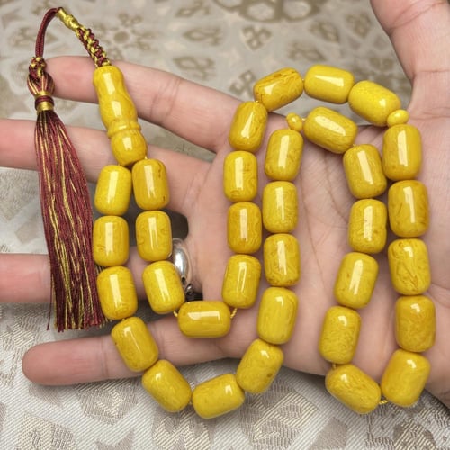 سبحة تراب كهرمان برميلي