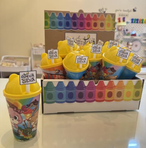 ١٥ اكواب الدُب الأصفر مع بوكس الالوان (