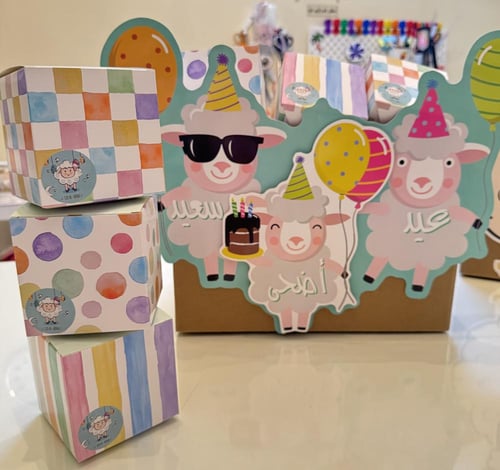 ١٢ حبه بوكس الخرفان الثلاثه( شيبس+بلونه + لولب بوب...