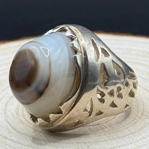 Sulaimani agate, Al-Sharif craftsmanship, heavy silver, 925 karat