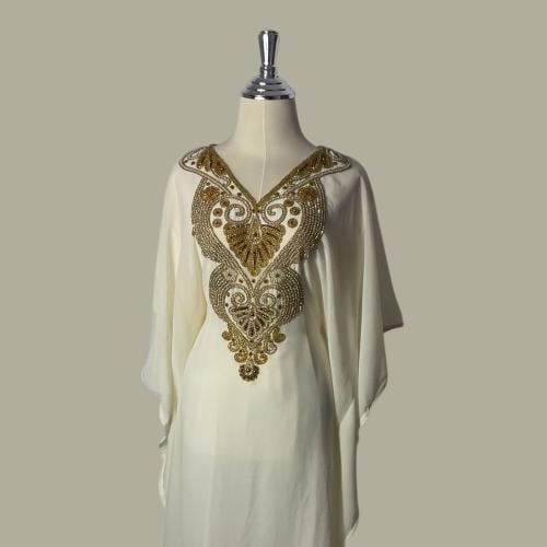 جلابية فخامة اللؤلؤ بتطريز لامع